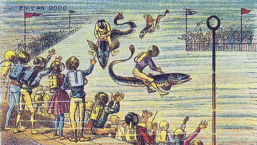 Подводные гонки, раньше люди представляли, что люди будут активно использовать подводный мир