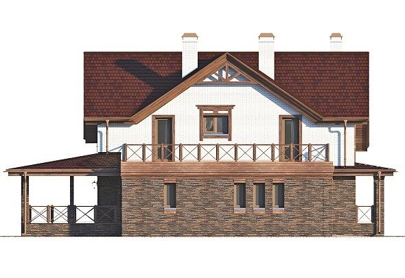 Левый фасад - «Краков» Проект дома - КР-229
