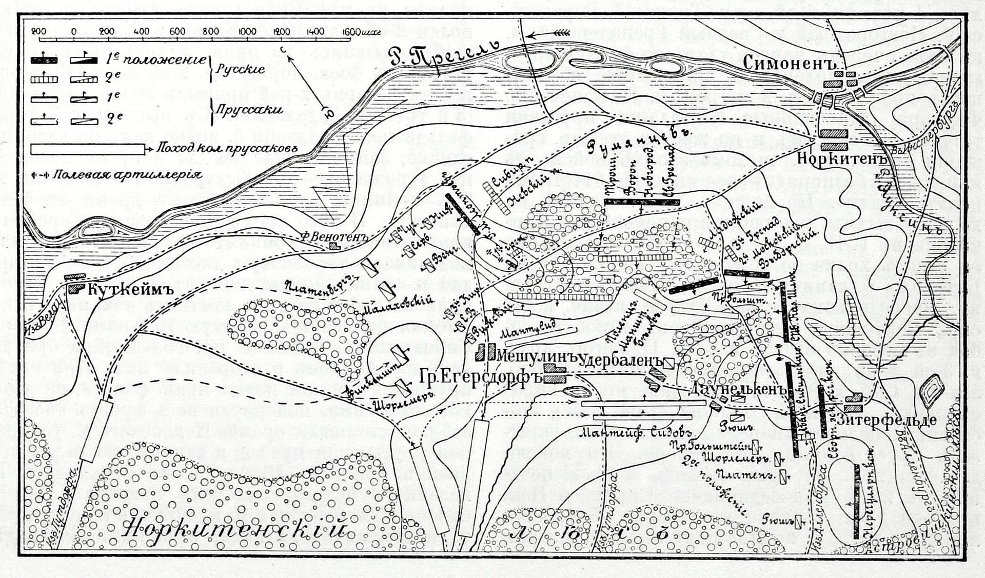 Битва при гросс егерсдорфе карта