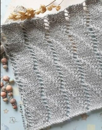 Вязание спицами. Ажурный узор спицами №2, схема к нему ниже