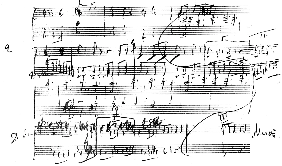 рукопись 6 симфонии Шнитке