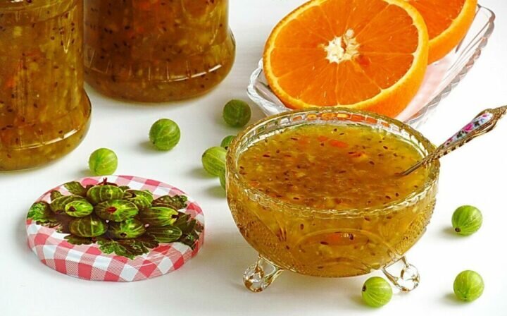 Варенье из крыжовника с апельсином без мясорубки