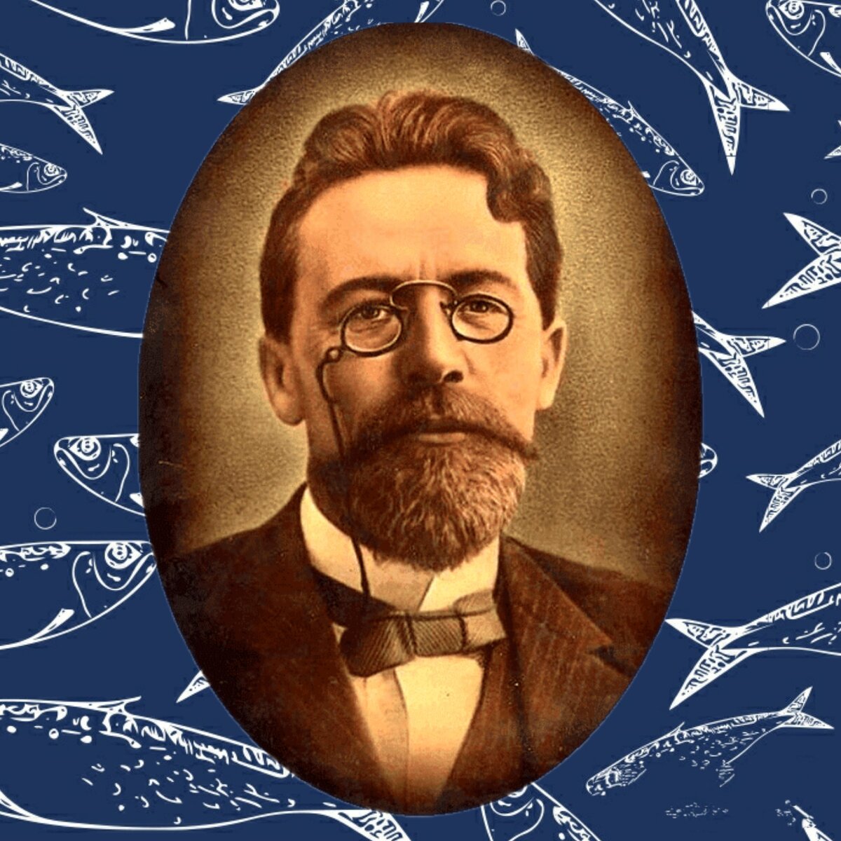 Шуточный коллаж - Чехов и караси. 