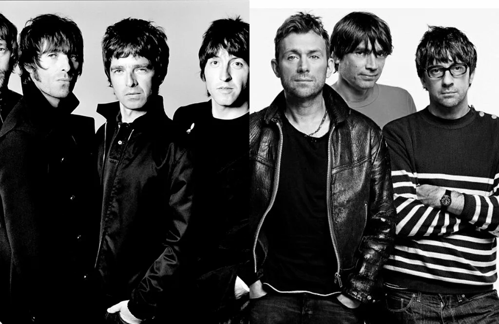 Oasis и Blur - одни из самых популярных групп, а также главные популяризаторы жанра рок-музыки - "Брит-поп"