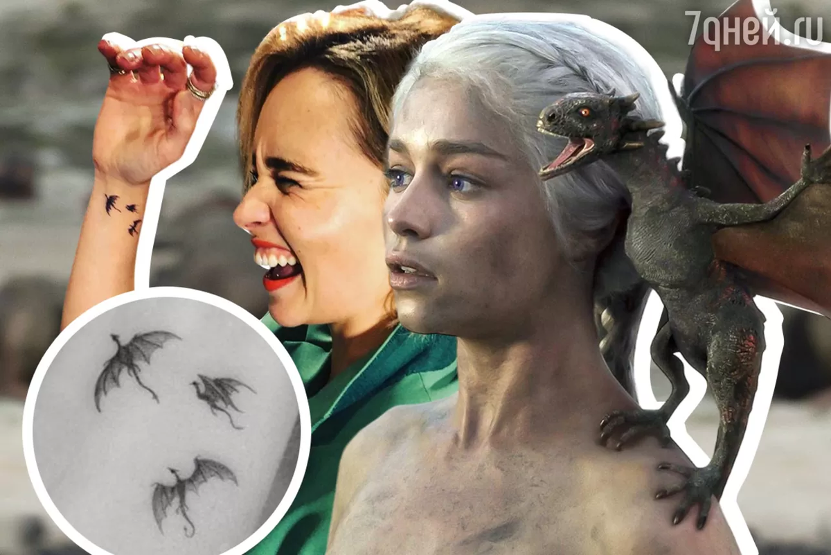 Фото: соцсети / @emilia_clarke, кадр из сериала «Игра престолов». Коллаж 7ДнейКино