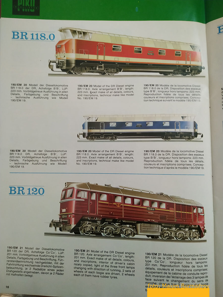 Страничка из каталога ПИКО, отданная целиком моделям кооператива Гютцольд 80-е годы прошлого века).