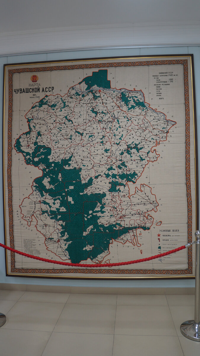 Вышитая карта чувашской АССР 1937 года