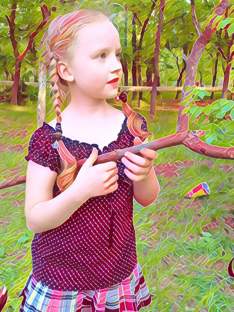 Картина. Девочка в розовых тонах.