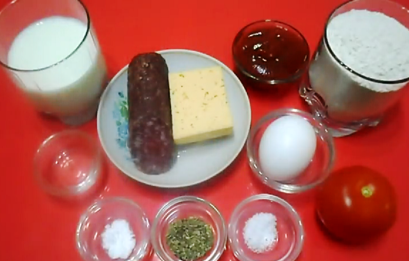 Быстрая заливная пицца без духовки (на сковороде)