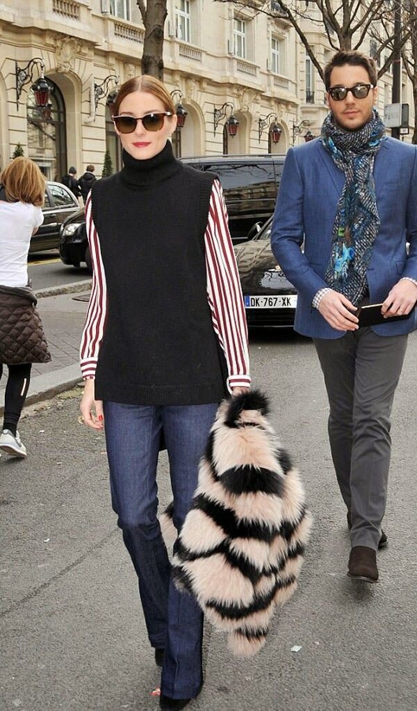 Вязаный жилет и шуба из искусственного меха – залог хорошего самочувствия. /Фото: i.pinimg.com