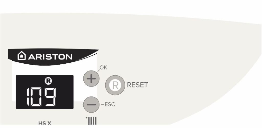 Ошибка 109 на дисплее котла Ariston