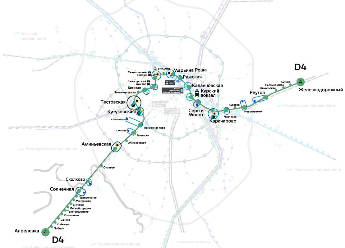 Карта мцд и метро с остановками на карте москва