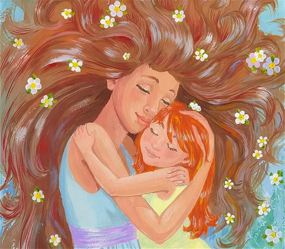 С мамой всегда тепло. Мама с ребенком рисунок. Мама картина. Рисунок ко Дню матери. Рисунок для мамы.