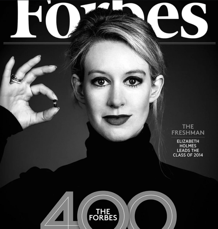 Элизабет Холмс на обложке журнала Forbes c 