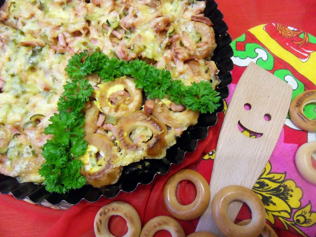 Пицца из сушек - пошаговый рецепт с фото