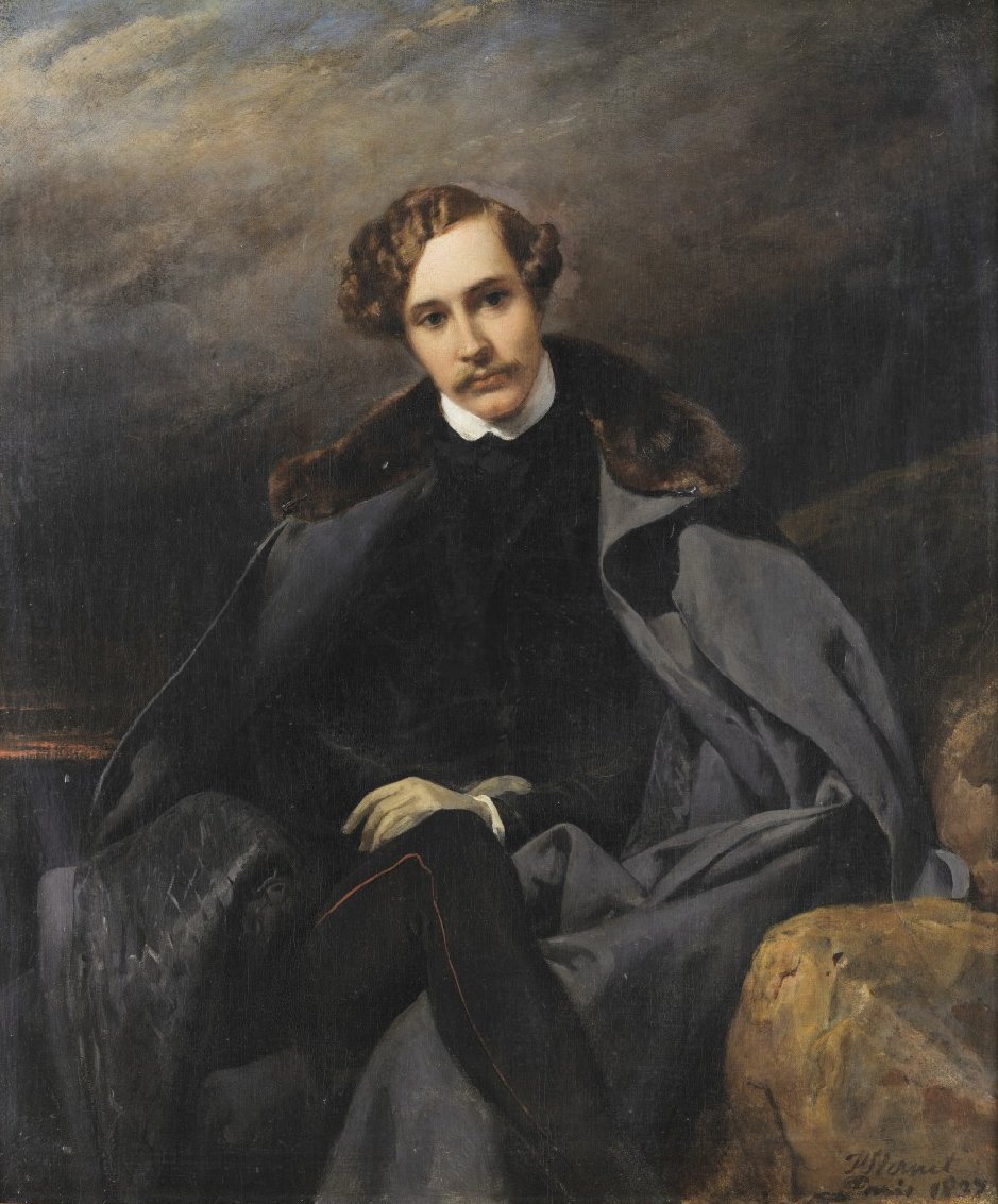 22-летний Александр Барятинский, портрет Ораса Верне