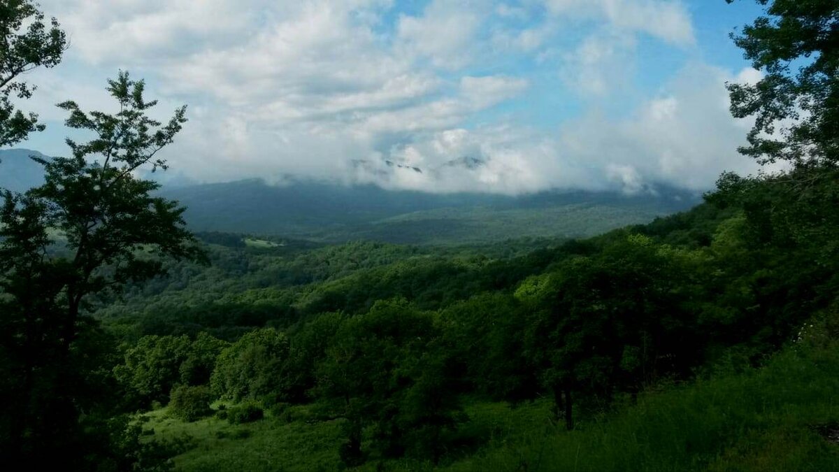 Горы в облаках.