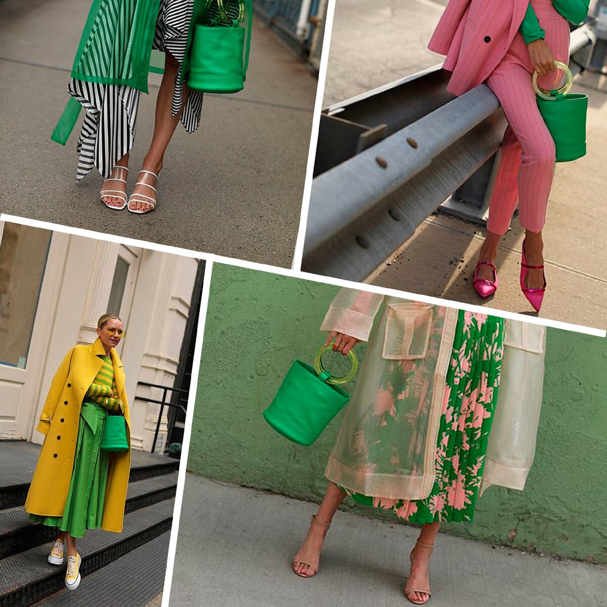 Подбор обуви к зеленой сумке