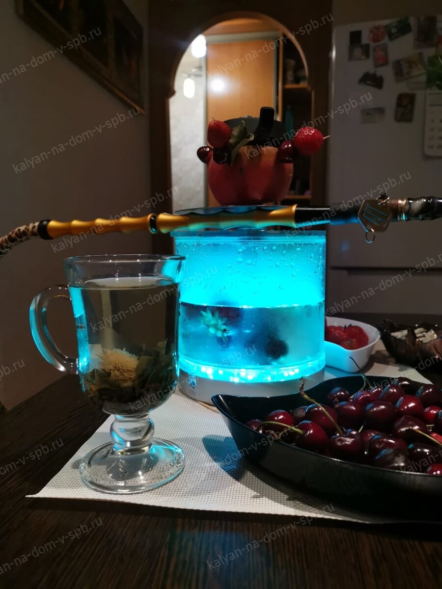 Забитый кальян на фруктовой чаше в Спб от специалистов "Кальян на дом"