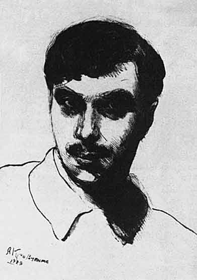 Алексей Ильич Кравченко. Автопортрет. 1923. Сухая игла