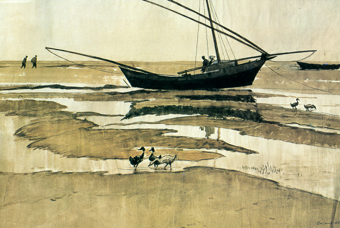 02. Виктор Ефимович Цигаль. Отлив. Из серии "На Азовском море", 1965 г. 