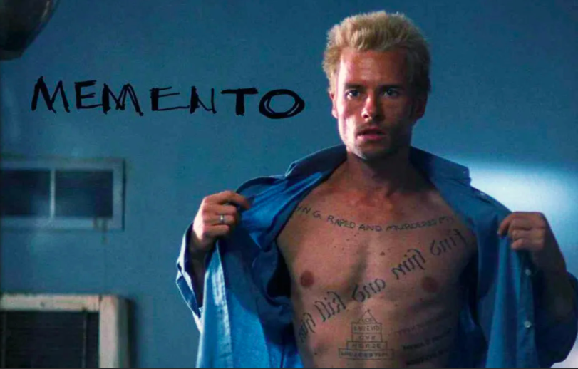 Кадр из фильма "Memento" (США, режиссёр Кристофер Нолан, 2000).