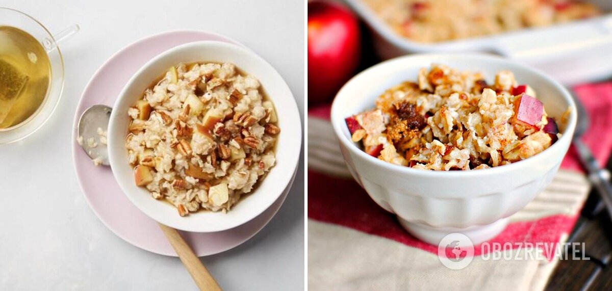 Каша с яблоками и овсянкой