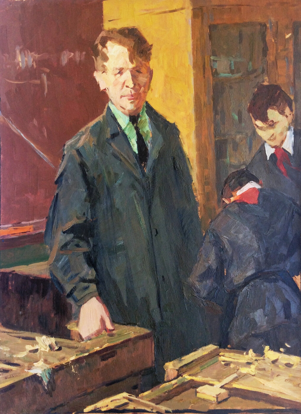 Teacher painting. Художник. Петров Виктор Дмитриевич. Анатолий Янев. Учитель картина. Учитель в Советской живописи.