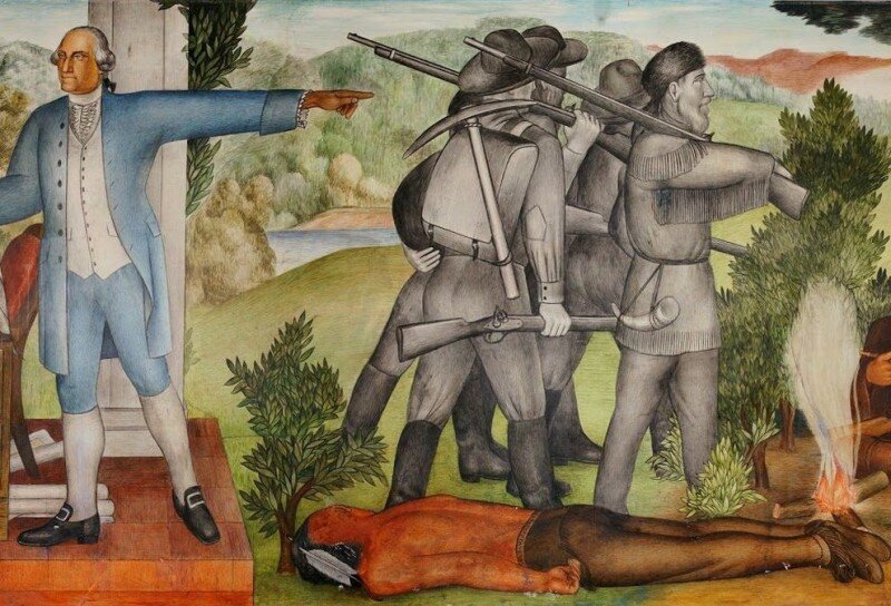 Фрески В. Арнаутова "Из жизни Вашингтона" в Сан-Франциско, по мнению властей шокируют школьников и молодежь своей нетолерантностью и посему подлежат уничтожению.