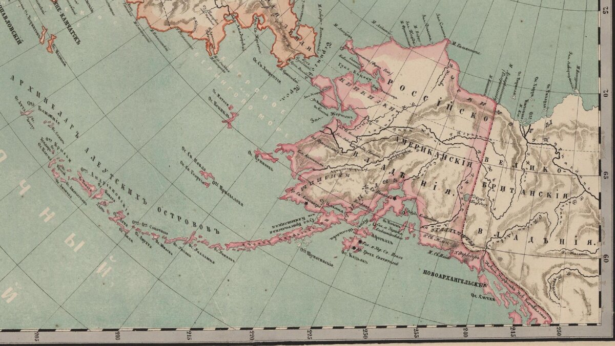 Новоархангельск на карте Российской Империи. 1859 год.