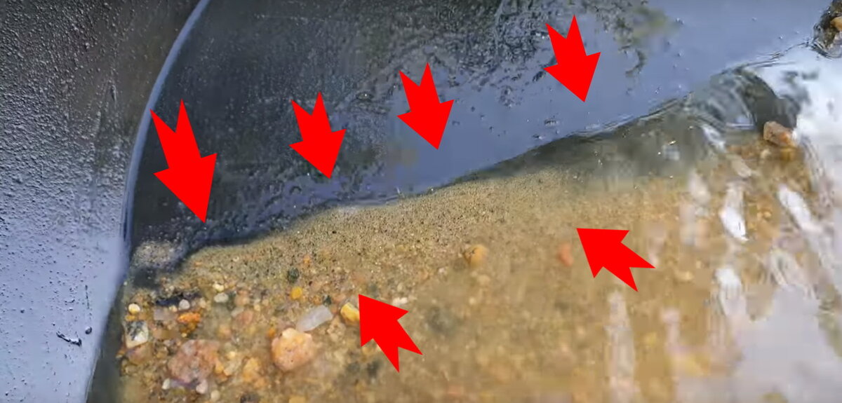 Концентрат в промывочном лотке