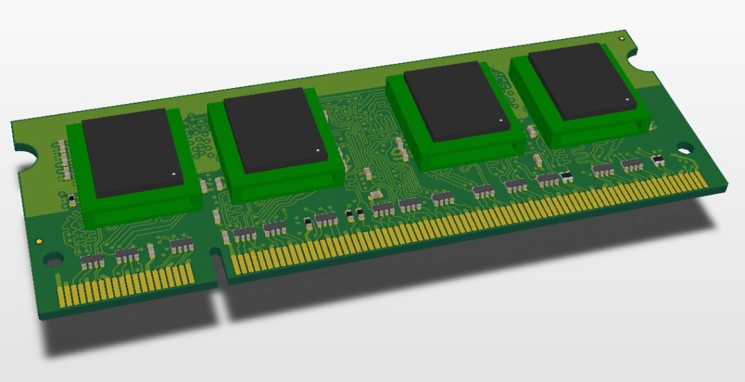 Рисунок 1 - 3D модель оперативной памяти DDR4. Хотите сделать свою? ;)