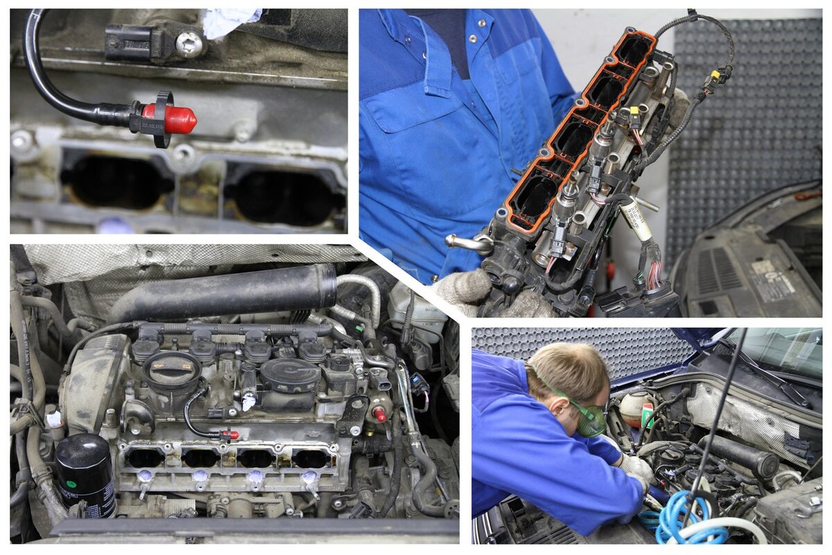 Демонтаж впускного коллектора, чистка.