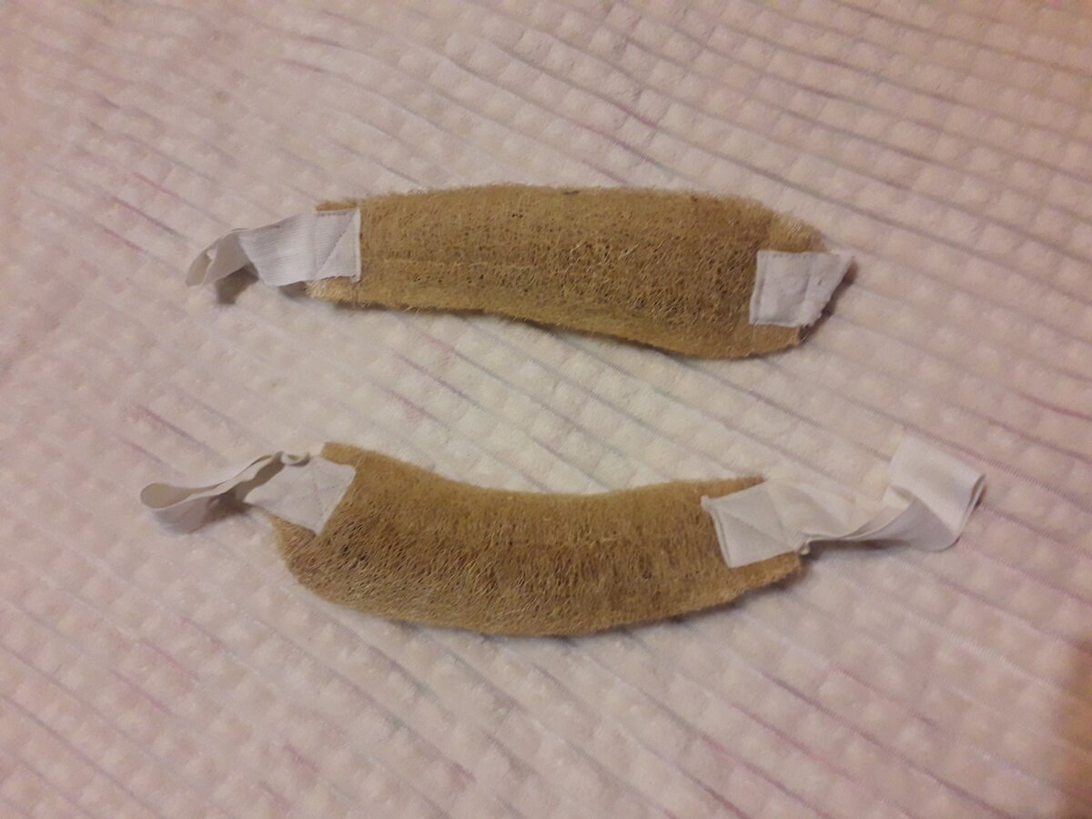 Такие вот получились мочалки.  Для бани самое то. 