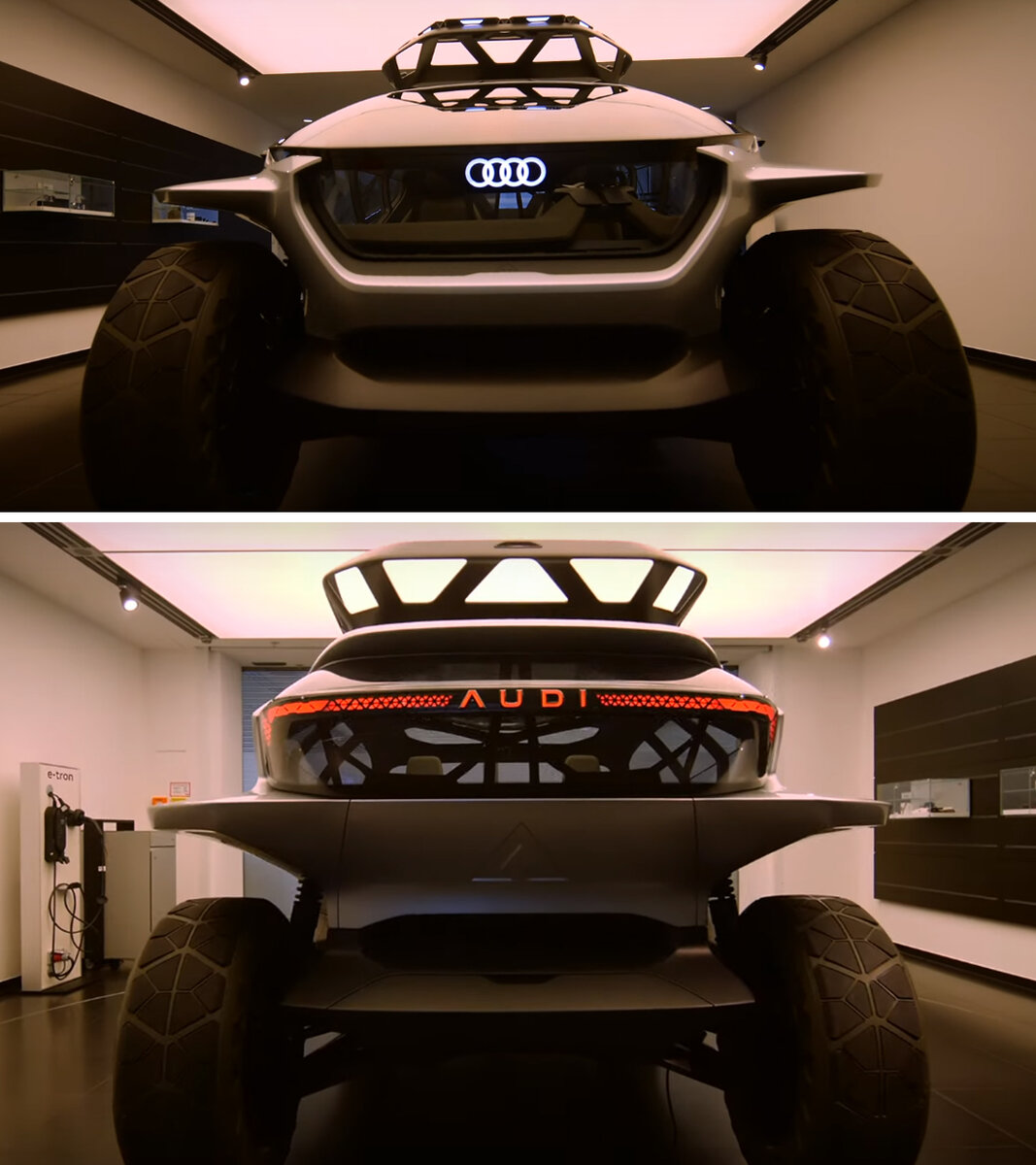 Вид спереди и сзади реального прототипа Audi AI:TRAIL quattro