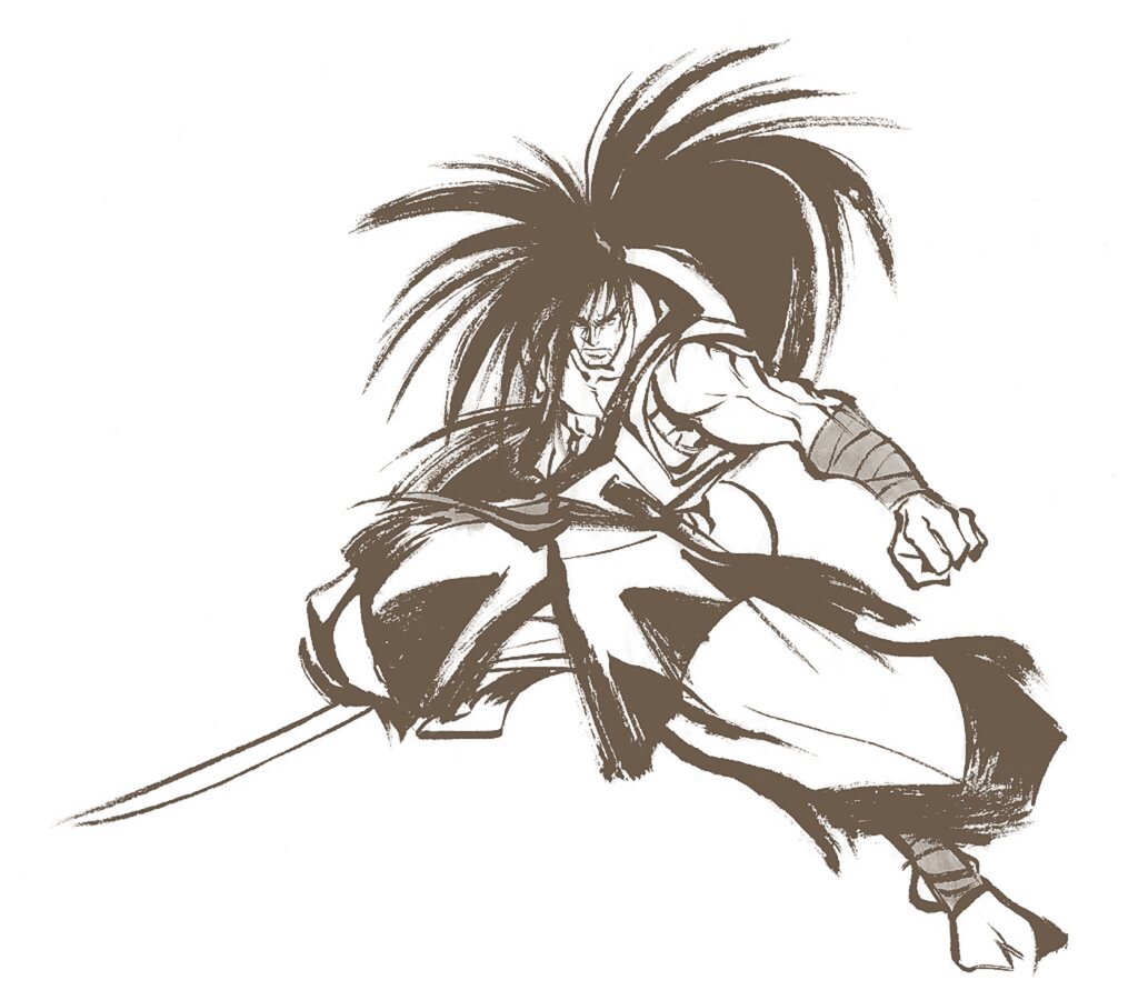 
Хаомару, главный герой-протагонист серии игр Samurai Shodown, портрет к 1996 г.