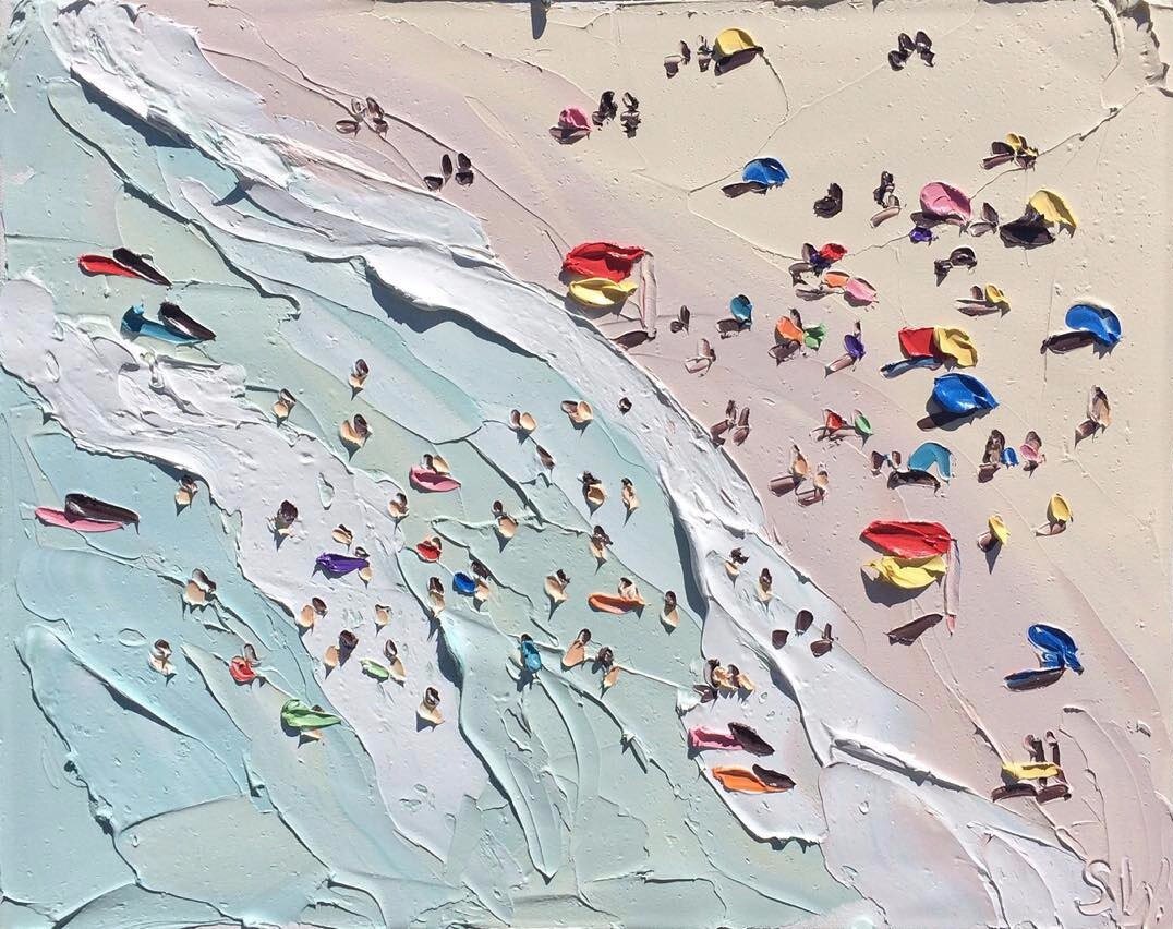 — Beach Study 1 of 3 (19.12.15). Plein Air, 40x50cm, oil on canvas. Sally West