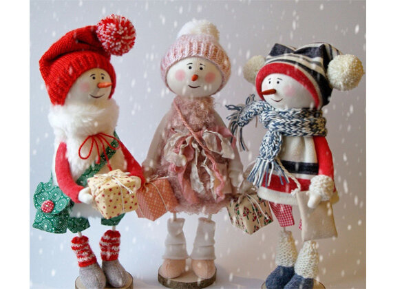 Новогодние поделки – Елочка и Снеговик
