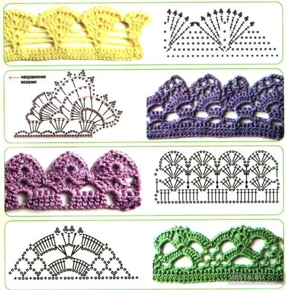 Как связать кайму. Схемы для обвязывания края крючком для начинающих. Обвязка крючком края изделия ажурная. Узоры для обвязки изделий крючком. Узор для обвязки края крючком.