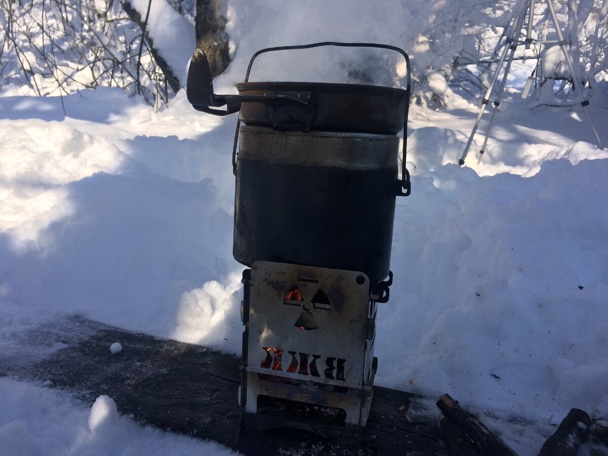 печь щепочница фото с зимнего похода