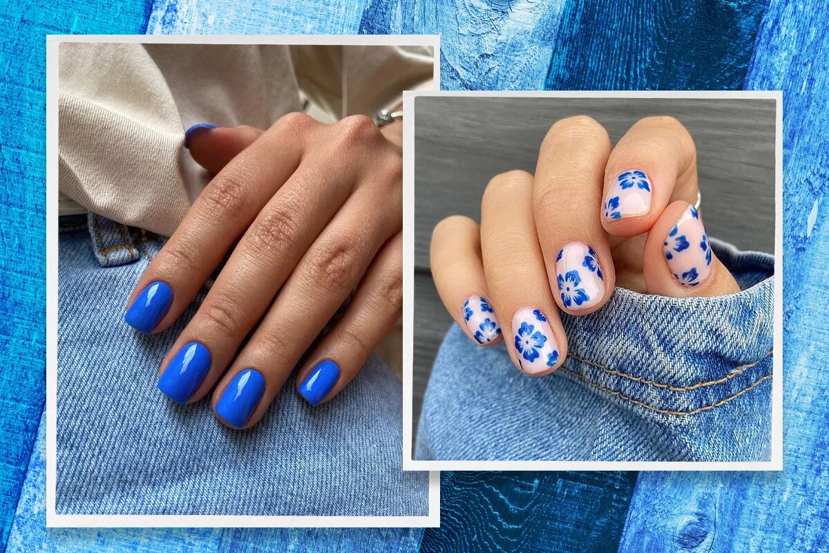 Синий маникюр: как носить самый трендовый оттенок лета на ногтях