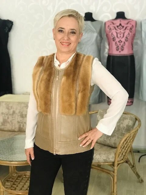 Жилет из кожи и меха норки. Ателье Ирины Берзиной.