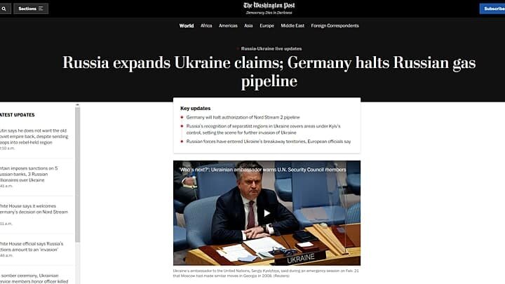 СКРИНШОТ СТРАНИЦЫ САЙТА WASHINGTONPOST.COM 