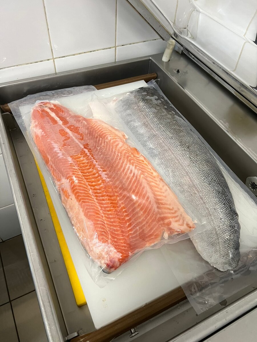 Сёмга перед вакуумом.