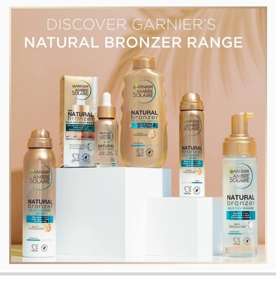 Линейка средств Garnier Ambre Solaire Natural Bronzer. Фото с оф. сайта