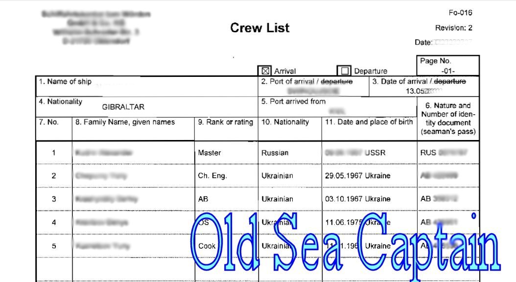 Имена и название судна традиционно не показываю 