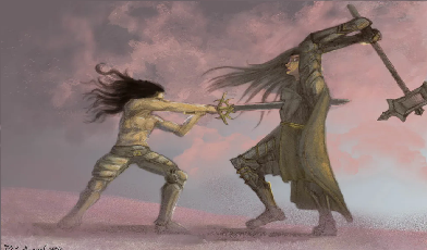 Поединок Моргота и Турамбара. Автор: sonnglung.