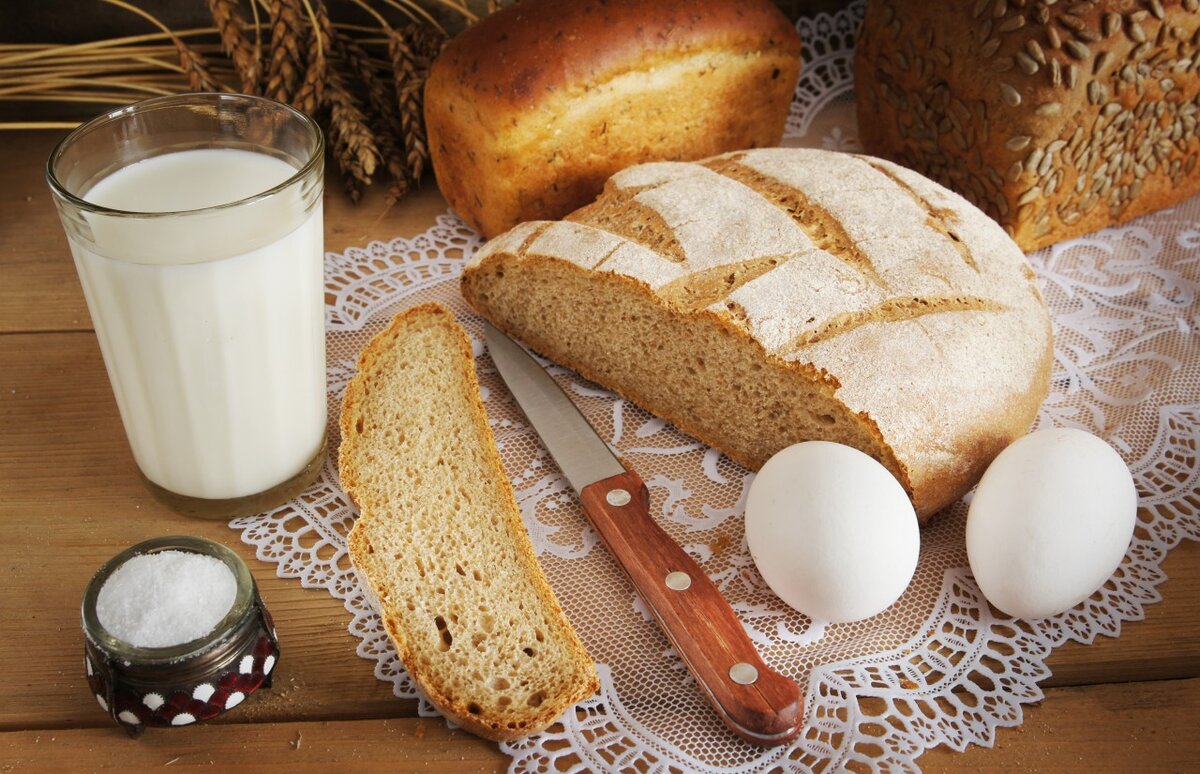фото молоко хлеб