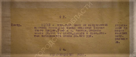 Донесение о пожаре в Новгородской губернии