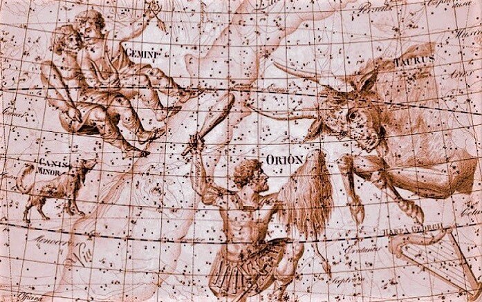 Старинная карта звездного неба